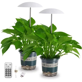 LED Grow Lights for Indoor Plants 2 Pack, Smart Full Spectrum USB Small Plant Lights with Remote, Height Adjustable, Auto On/Off Timer, Ideal for Home Decoration