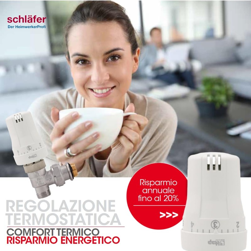 Schläfer 37021001 Thermostatic Complete Set, Thermostat Head with Built-in Liquid