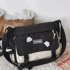 Bolso De Hombro Para Mujer/bolso Escolar/bolso De Lona/versión Coreana/gran Capacidad/rojo, Azul, Negro