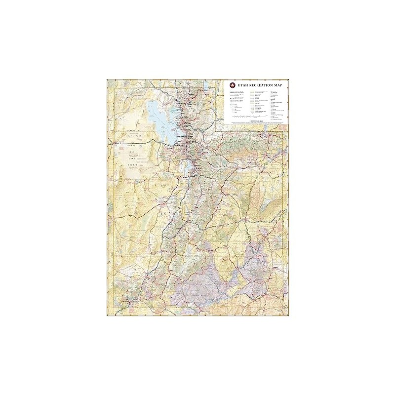 Benchmark Maps: Utah Recreation Wall Map - 26 x 33