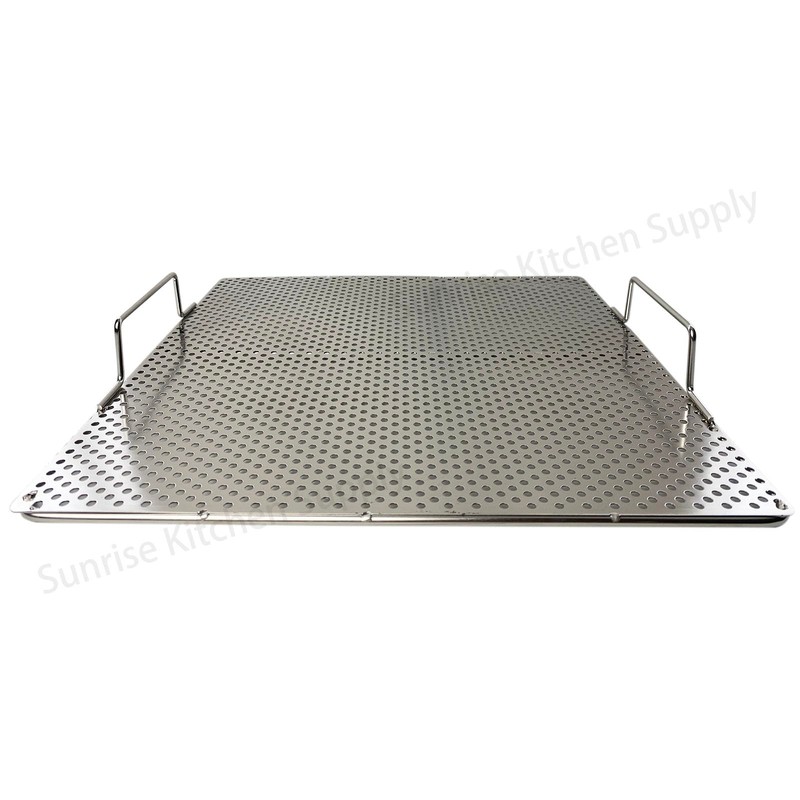 Sunrise Stainless Steel Fryer Screen with Handles (Solid Screen) (1,