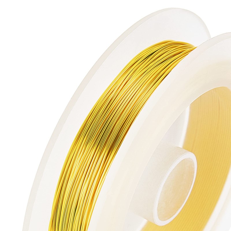 BENECREAT 0.5mm Gold Plated Copper Wire, Beading Craft Wire, Gold,