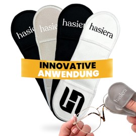 hasiera 4X Brillenputztücher Optikerqualität - super sanft & saugstark – 16 x 5cm – Wiederverwendbare Putztücher – Mikrofaser Brillenputztuch