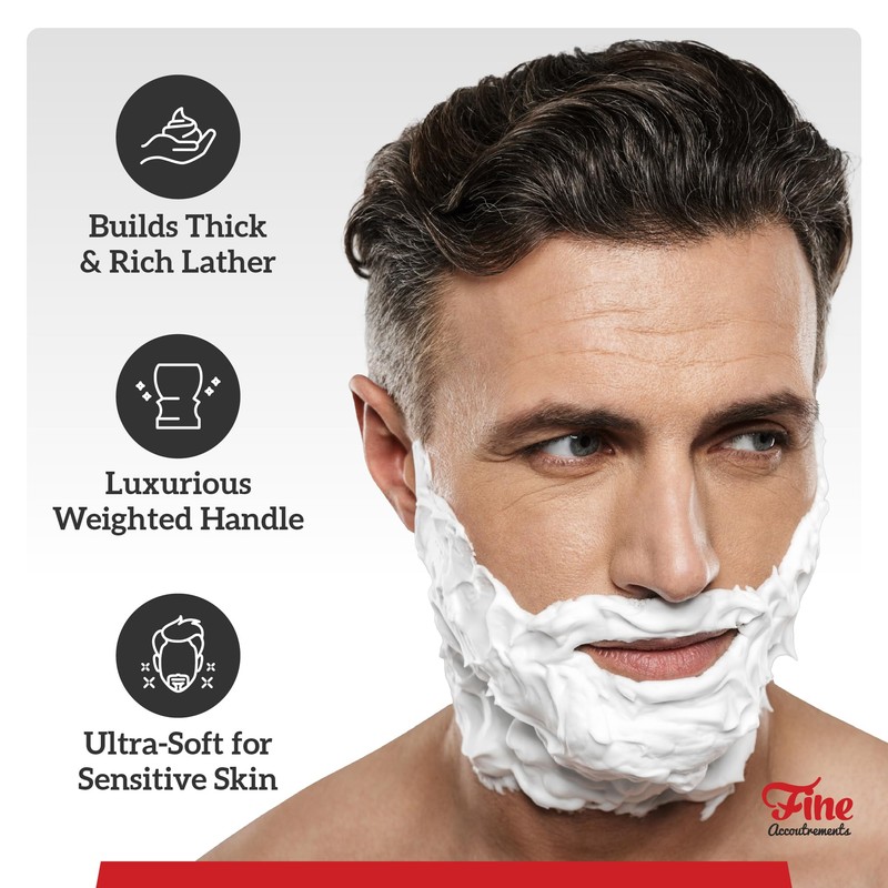 Fine "Stout" Shaving Brush (Orange & Brown)