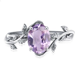 Oval Natural Moss Agate/Opal/Birthstone Ring 925 Sterling Silver Christmas Ring for Women Leaf Birthday Ring Jewelry Gifts for Her, 8, Created Gemstone, Created Alexandrite