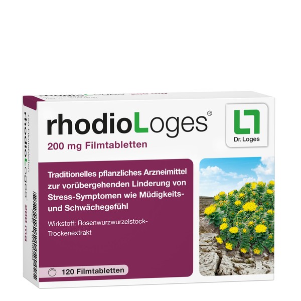 rhodioLoges® - 120 Film-Coated Tablets - Traditional Herbal Medicine for Temporary Relief of Stress Symptoms