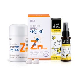 Hamsoa Zinc Gluconate 120 tablets + Propolis 50ml / 함소아 글루콘산 아연가득 120정 + 프로폴리스 50ml