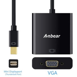 Mini DisplayPort to VGA Adapter,Anbear Mac to VGA Converter (Male to Female) HD 1080p Thunderbolt to VGA Compatible for iMac, Mac Books, Surface and Laptops with Mini Displayport