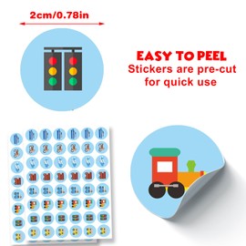 Transportation Party Decorations Labels Stickers Bus Train Plane Ship Transportation Theme Decor for Kid Boys Girls 1st Birthday Party Baby Shower Transportation Happy Birthday Party Supplies 240 PCS