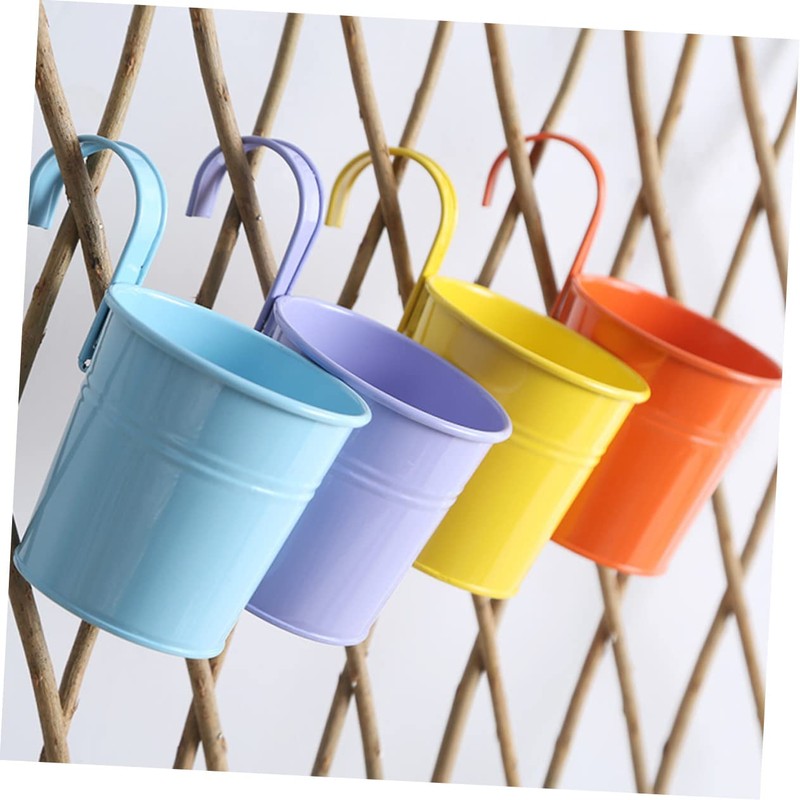 Mipcase 4pcs Detachable Iron Hanging Flowerpot Space Saving Decorative Plant