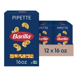 Barilla Pipette Pasta, 16 oz. Box (Pack of 12) - Non-GMO, Made with Durum Wheat Semolina - Kosher Certified