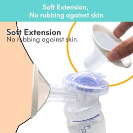 MompMuir Two-Piece 19 mm Flanges Breast Shields Compatible with Lansinoh/Medela/Spectra S1 S2 Breast Pumps, 19mm Medela Flange Shield, Lansinoh Flange Accessories, Spectra Flanges （Total 2PCS