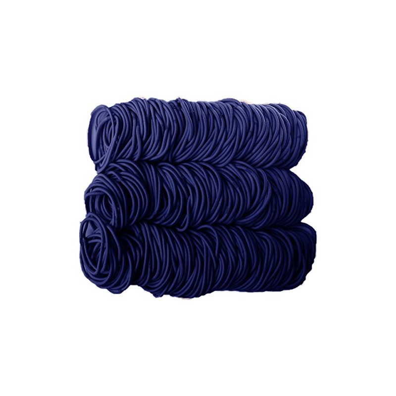 Ponytail Elastics, Bulk Pack of 432pc, 2mm (Navy Blue)
