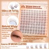 Brown Lash Clusters Natural Eyelash Clusters Wispy Individual Lash Extensions