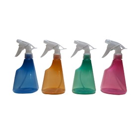 2 PK-Unique Shape Plastic Spray Empty Bottles-Hair Applicator-Taming Hair -Durable Multi Purpose Cleaning Solution, Plants, Pet, Kids Play or DIY Spray Bottles Easy Grip-Random Colors Ship-14oz ea (2)