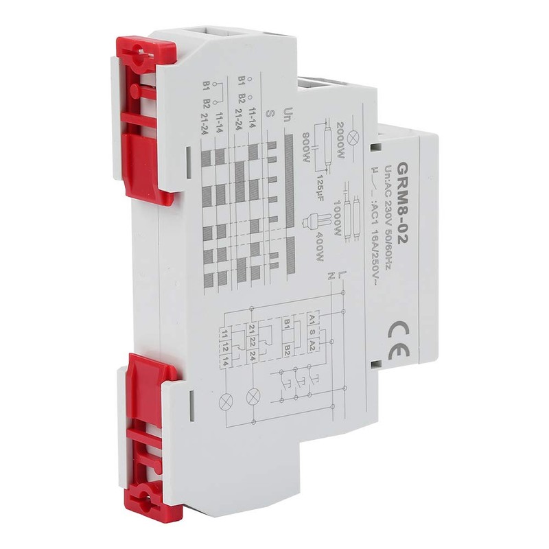 EVTSCAN Compact DIN Rail Latching Relay, 2 SPDT 16A, LED