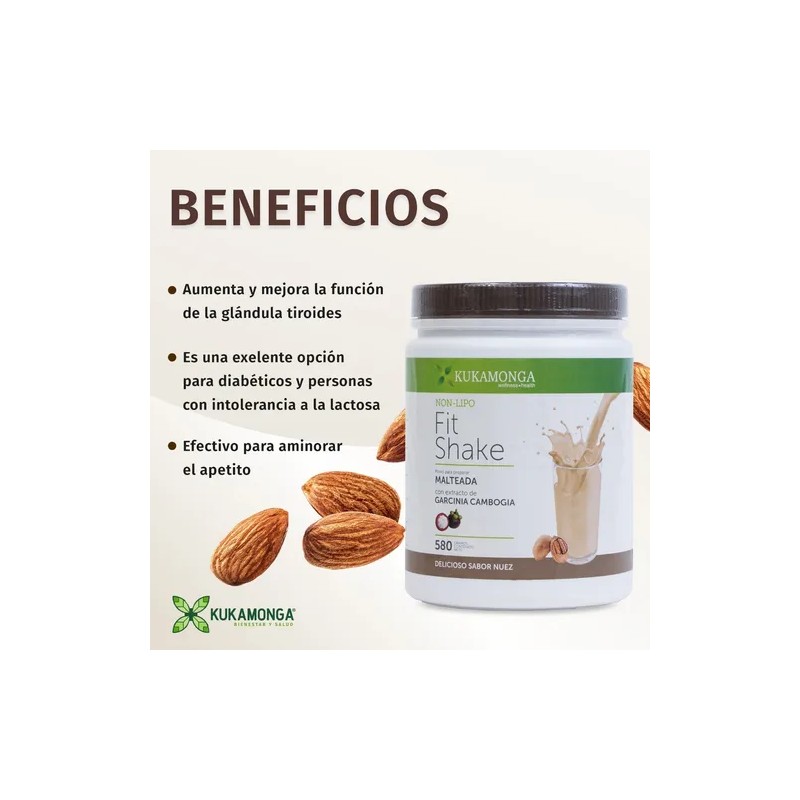 Non Lipo Fit Shake – 580 g | Sabor Nuez