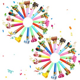 40 Pack Party Blowers, Party Blowers for Kids, Party Blower, Party Whistles, Whistles for Party Bags - Colorful Fun Blowouts for Birthdays, Celebrations, and Festive Events
