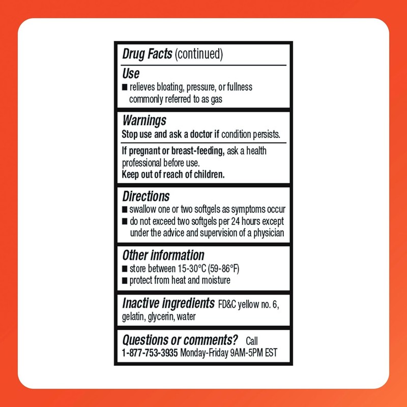Rugby Ultra Strength Simethicone Gas Relief 180 mg - Maximum