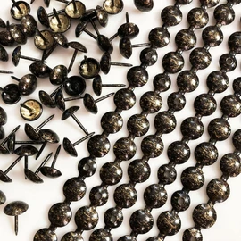 Let's Decorate 10Meters D11mm Upholstery Tacks Antique Color Sofa Nailhead Strips,Furniture Bench Sofa Tacks,Loosing Tacks Matched,DIY Furniture Accessory(P:11mm Antique)