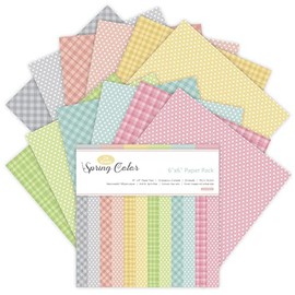 Lily Craft Pink Spring Colors Theme Scrapbook, DIY Album Paper, Hand Account, Greeting Card Making Background Paper Craft Supplies Painting Decoration Travel Diary Paper 6inchx6inch, 6-x-6-Inch