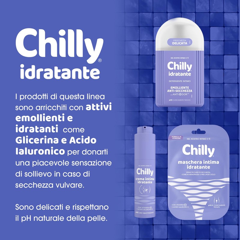Chilly, Crema Intima Idratante, con Vitamina B3 e Acido Ialuronico,