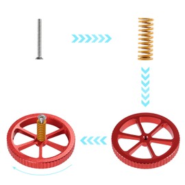 AITIAO Ender 3 Springs Upgrade Kit 4pcs Red Aluminum Hand Twist Leveling Nut+ 5pcs Heatbed Silicone Leveling Column Mounts+4pcs 20mm Springs and Screws for Ender 3/3 Pro/3v2 3D Printer