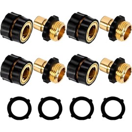 3/4 Inch Garden Hose Quick Connect, Aluminum Garden Hose Fittings, Male and Female Water Quick Release Hose Connector, 4 Set - Colour: 3 Female & 6 Male