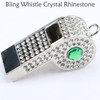 QUJIFETU Bling Whistle Metal Rhinestone Lanyard Whistle Loud Sound with