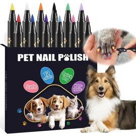 Quick-Dry Dog Nail Polish Pens - 12 Safe Colors for Pets & Festive Gifts:_12 Pcs