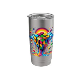 Melting Cube Speed Cubing Vintage Puzzle Youth & Math Lovers Stainless Steel Insulated Tumbler