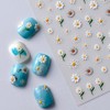Item Shop 3D Cubic Stone Nail Sticker Spring Summer Nail Ribbon 47 Design Nail Materials, 2 Pieces, 1st-3D Sticker (030) / 잇템샵 3D 입체 큐빅 스톤 네일스티커 봄 여름 네일 리본 47종디자인 네일재료, 2개, 1차-3D스티커(030)