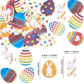 56 Pcs Easter Edible Cupcake Toppers with Bunny Egg Decorations for Birthday, Rabbit Theme Party and Baby Shower Party (Easter Egg)