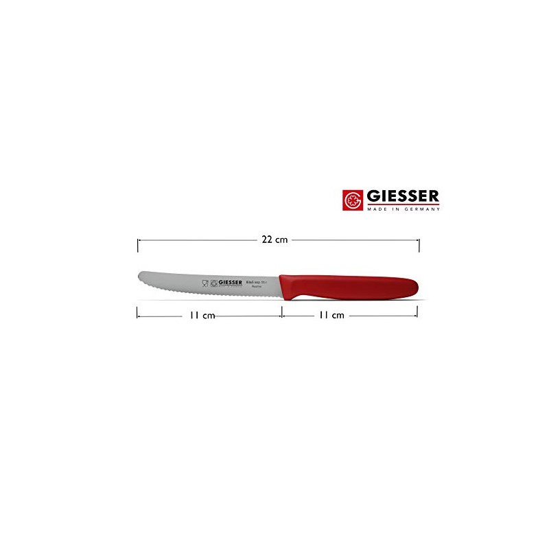 KAUFGUT COLTELLO UNIVERSALE COLORI ASSORTITI SEGHETTATO 11CM GIESSER 53354