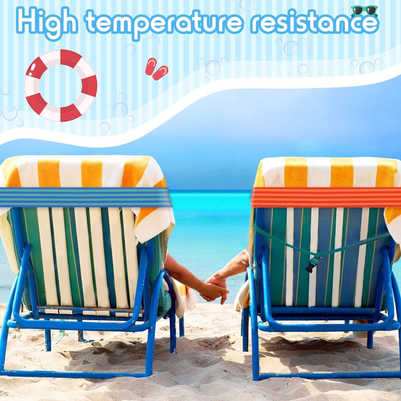 8 Pack Towel Bands for Beach Chairs Cruise Towel Clips