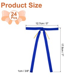 PATIKIL Velvet Bows, 24 Pcs Velvet Ornaments Ribbon Gift Bows Vintage Wreath Bow for Christmas Tree Wedding Birthday Parties Decor, Dark Blue (3/8" Width, 5x7 Inch)