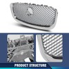 PIT66 Upper Front Mesh Grille W/Emblem Compatible with Jaguar XF