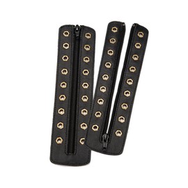 Soletec Leather Lace-in Boot Zipper 9 Eyelet Zipper Suitable for all Brands, Black, Bronze H-Eye, 9 eyelets