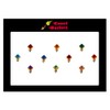Comet Busters Beautiful Multicolor Square Stone Bindis With Gold Beads
