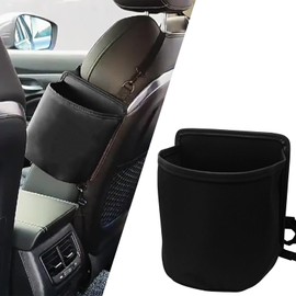 Tobenbone Car Seat Side Cup Holder, Car Large Cup Holder Adapter for Drink Water Bottle Baby Stuff, Multi-Functional Hanging Car Seat Side Storage Bag, Essential Road Trip Car Accessories (Black)