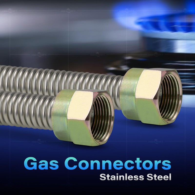 Flextron FTGC-SS14-36 36" Gas Line Connector with 3/8" Outer Diameter