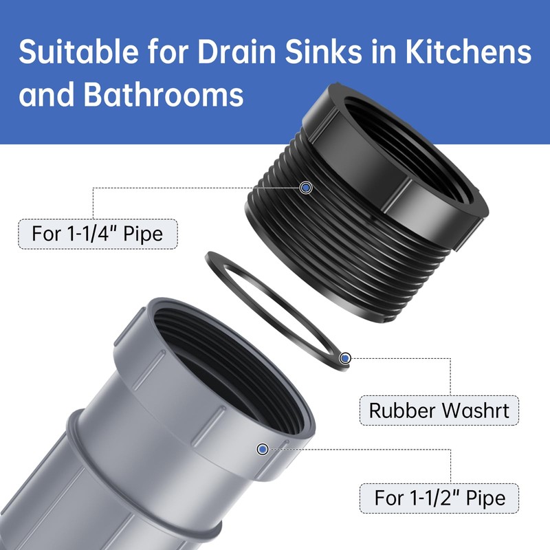 Oblectatio Double Sink Drain Kit - Flexible 1-1/2 & 1-1/4