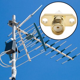 Create idea 4Pcs SMA Panel Socket SMA-KFD4 2-hole RF Coaxial Connector for Antenna Broadcasting Radio 12.7x2.6x4.2mm 50 Ohm