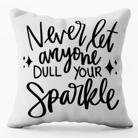 Cool initial Throw Pillow pillows Covers case 18x18 decor for dorm，never let anyone dull Your sparkle pillows Covers，cute decorative pillows for teen girls，college dorm essentials for girls decor