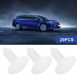 LT Easiyl Pack of 20 Bumper Plugs Front License Plate Holes Cover Clips 18.2 x 20 x 5.5 mm Bumper Shield Holder Bumper Hole Cover Caps Suitable for 6-7 mm Holes White