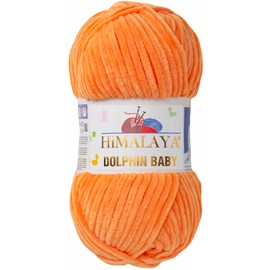 Strickfein Himalaya Dolphin Baby Wool Yarn, Cotton Knitting Wool for Knitting, Crochet (80316 Orange)