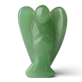 QINJIEJIE 50 mm Green Aventurine Angel Figurine Guardian Angel Natural Crystals Gemstones Healing Crystal Guardian Angel Statue Reiki Angel Figure Angel Decoration Gifts