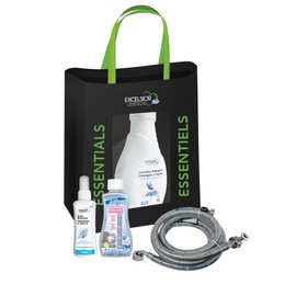 Excelsior Starter Kit: 2x6ft Stainless Steel Washer Hoses, 66-load Fresh Scent Detergent, 120ml Stain Remover, 250ml Machine Cleaner/Deodorizer