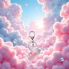 Pink Keychain Milk Tea Cup Key Ring,Cartoon Cat Car Keychain