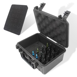 Wamlet Archery Broadhead Case Arrows Box Hunting Accessory ABS Waterproof Storage Holder Holds 28 Fixed or Mech Broadheads(Case Only) (Black)